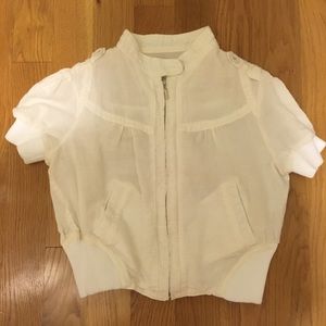 Cute White Forever 21 Zip Top